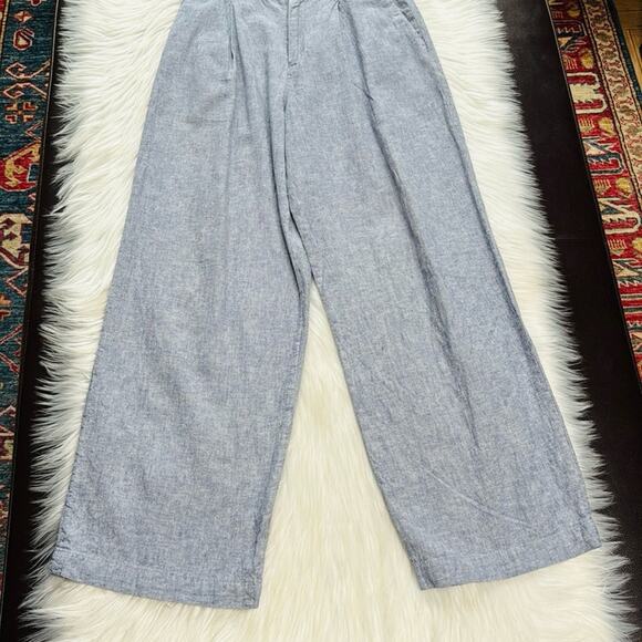 Uniqlo Blue Linen Blend Trousers - Picture 2 of 6